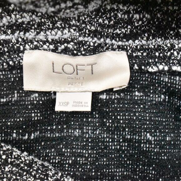 Loft Women's Size 2XSP Sweater Dress Gray Knee Length Casual Polyester Striped - Picture 7 of 8